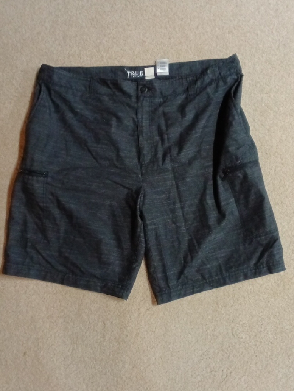 True Nation Black Men's Hidden Pocket Cargo Shorts